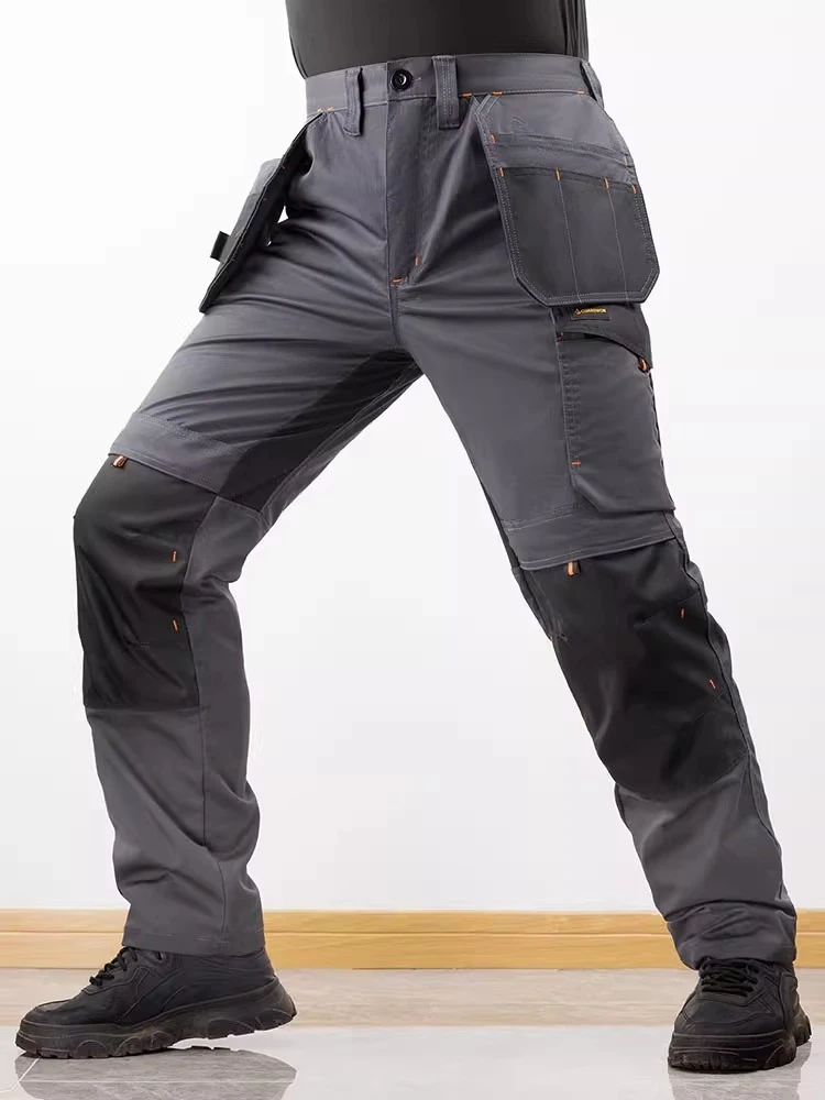 Abbigliamento da lavoro elasticizzato Pantaloni da lavoro cargo da uomo Pantaloni da lavoro cargo tattici Utilità ConWorkwear Pantaloni da lavoro Ultimate Craftman Grigio/Nero