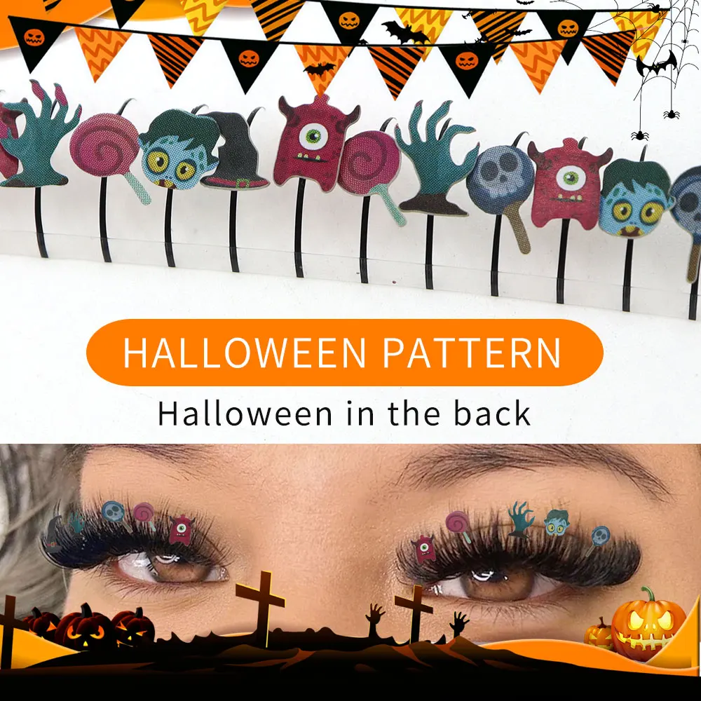 Halloween False Eyelash Extensions Colorful Cosplay Eyelashes With Dramatic Decoration Accessories For Christmas Women Makeup