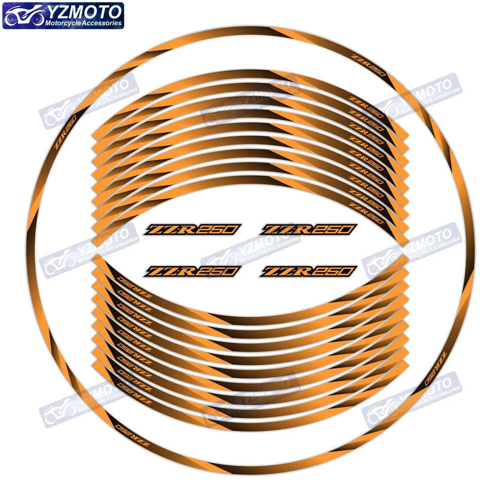 

For ZZR250 Motorcycle Accessories 17 Inch Front And Rear Wheel Hub Sticker Waterproof Reflective Decorative Rim Stickers Decal