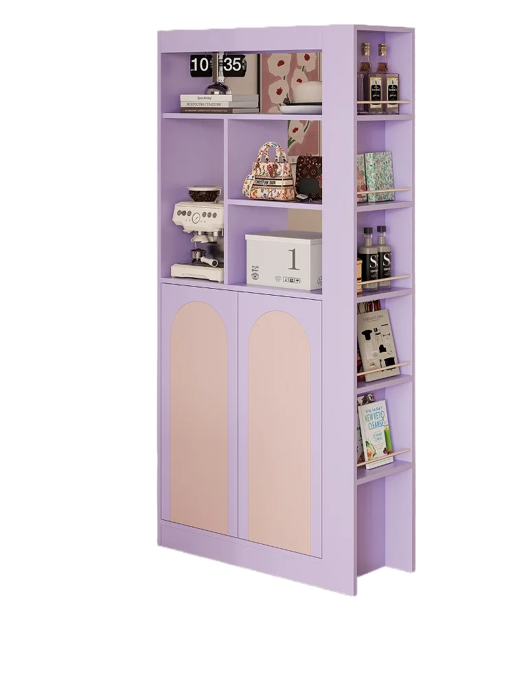

Purple home partition storage shoe cabinet living room entrance cabinet integrated dopamine pink display cabinet storage rack
