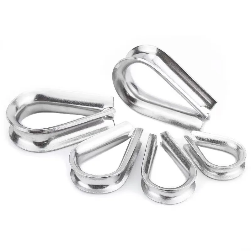 M1.5 M2 M3 M4 M5 M6 304 Stainless Steel Cable Wire Rope Protective Sleeve Thimbles Rigging Chicken Heart Ring Fixing Workpiece