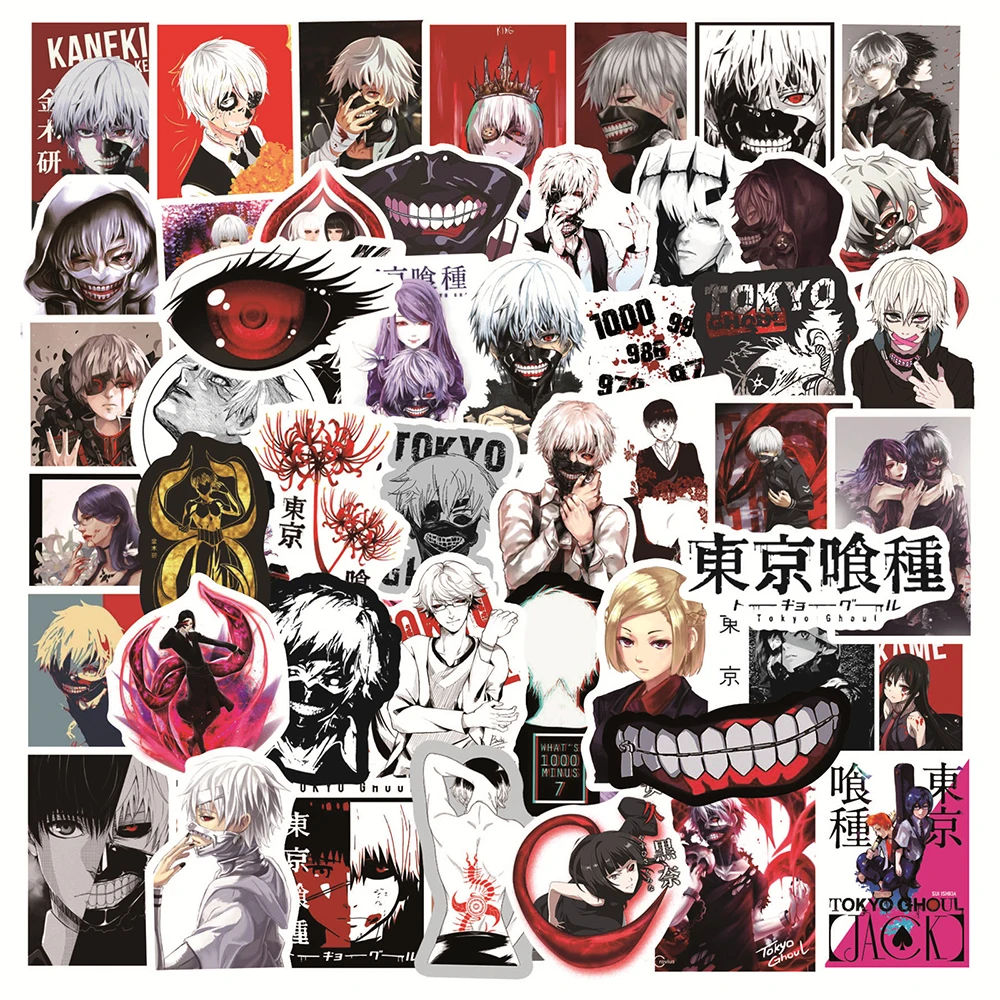 

10/30/50pcs Tokyo Ghoul Anime Stickers Kaneki Ken Cartoon Decals Water Bottle Laptop Phone Classic Cool Manga Graffiti Sticker