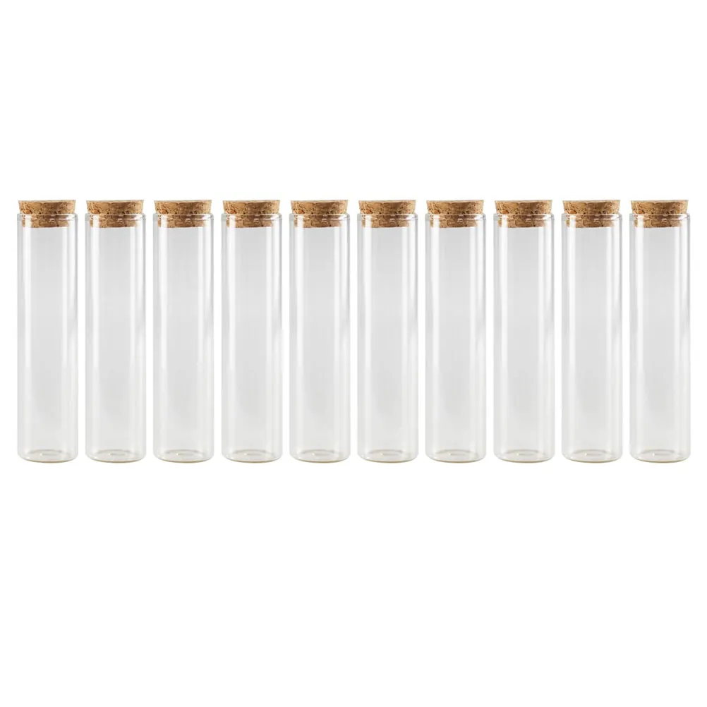 

10pcs Glass Bottles Small Wood Cork Lids Dispenser Decorative Storage Tubes C y Funnels Reusable Sealed Food Containers