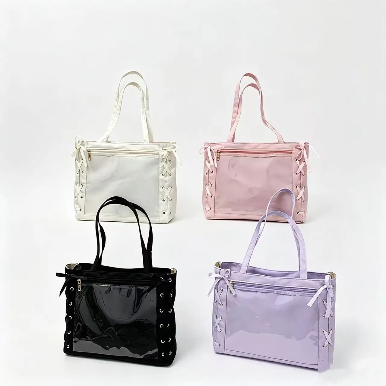 Women's Bag New Style Nylon Handbag Large Capacity Tote Bag Casual Two-Dimensional Bag Transparent Shoulder Bag
