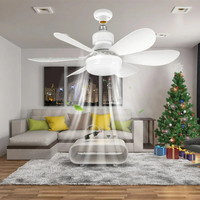 

LED 40W ceiling fan light E27 with remote control for dimming, suitable for living room, study, household use, 85-265V