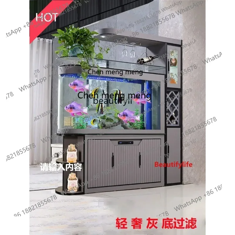cn8617 ssNew Light Luxury Living Room Entrance Isolation Screen Large Light Luxury Home Floor Bottom Filter Change Water