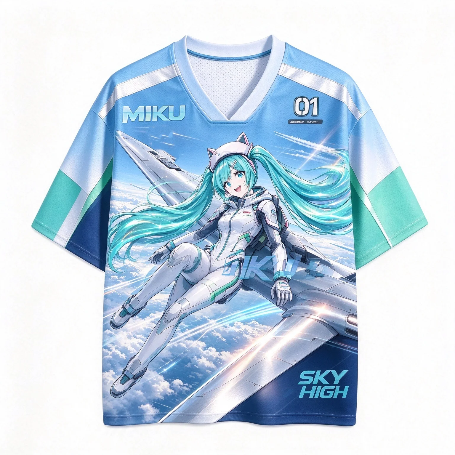 Parent Kid Matching Tees 2026 Hatsune Miku 01 Jersey 3D Print T-shirt Skin-friendly Breathable Family Matching Summer Tops