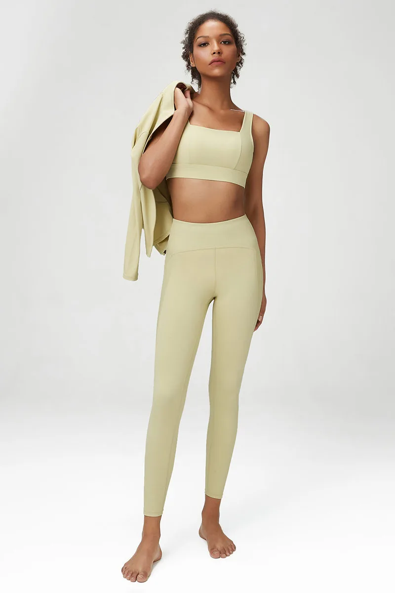 2/3 stück Fitness Yoga Set Frauen Einfarbig Stretch Sportlich Anzug Sexy Bh Zipper Jacke Hohe Taille Leggings Weibliche Sportswear – Detail 12