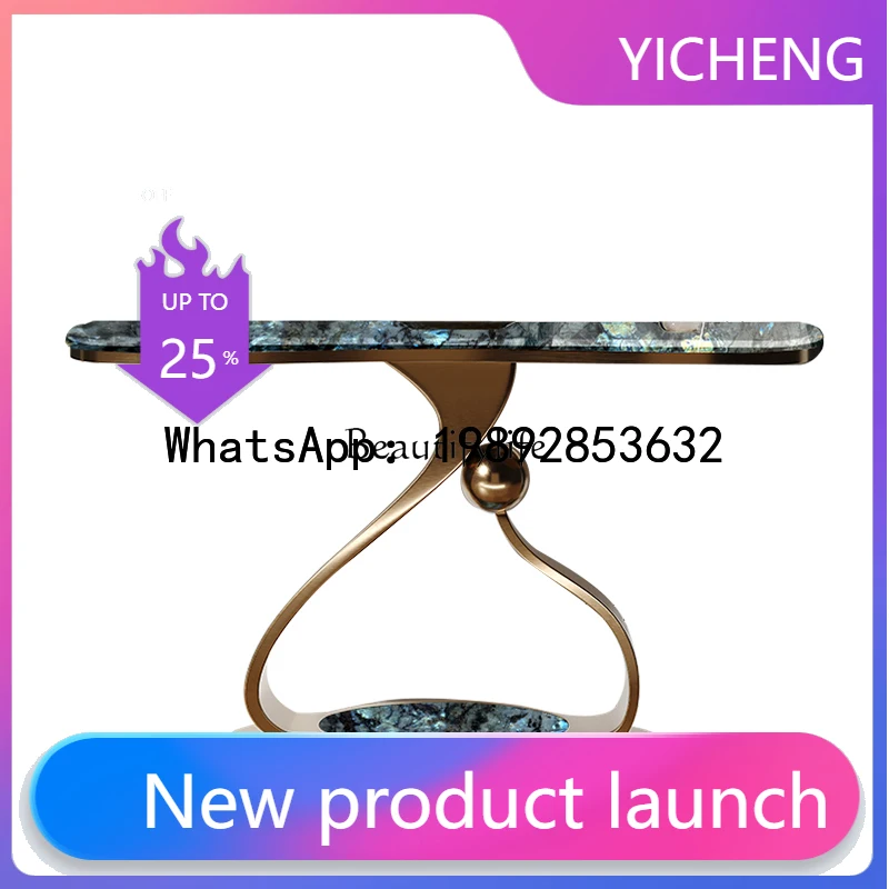 

QQ Italian light luxury stone entrance table villa large flat floor marble