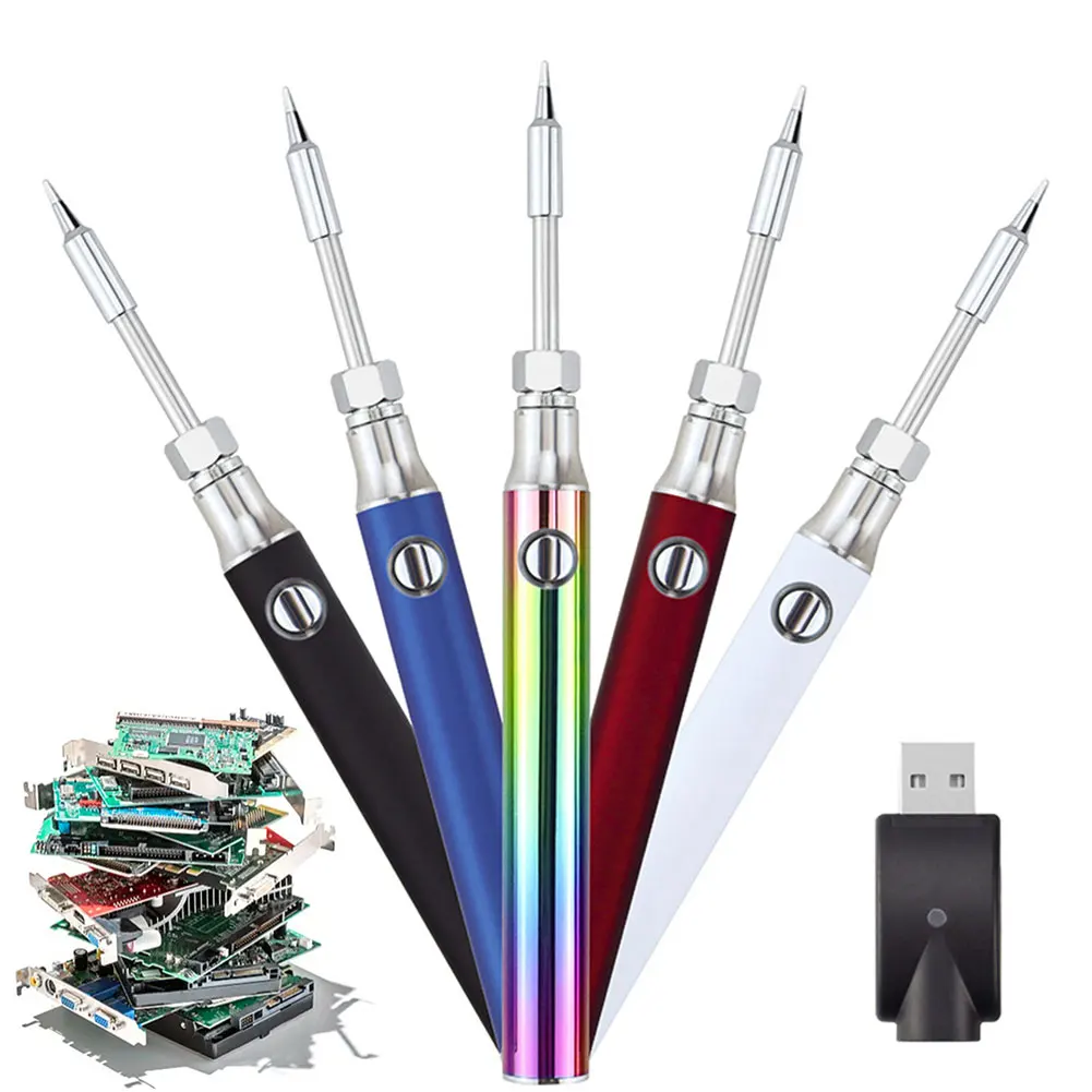 510 Thread Portable Electric Soldering Iron Pen with USB Charger 350/650/1100mAh Pen Solder Iron  Adjustable Voltage