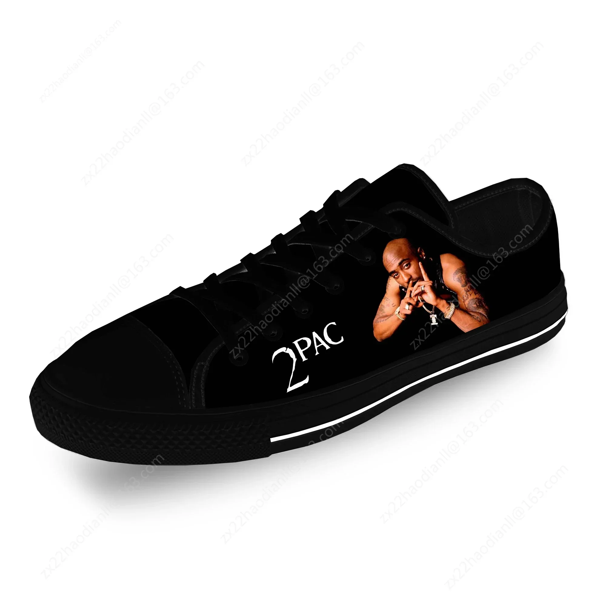 Rap 2pac Tupac Low Top Sneakers Mens Womens Teenager Casual Shoes Canvas Running Shoes 3D Print Breathable Lightweight shoe