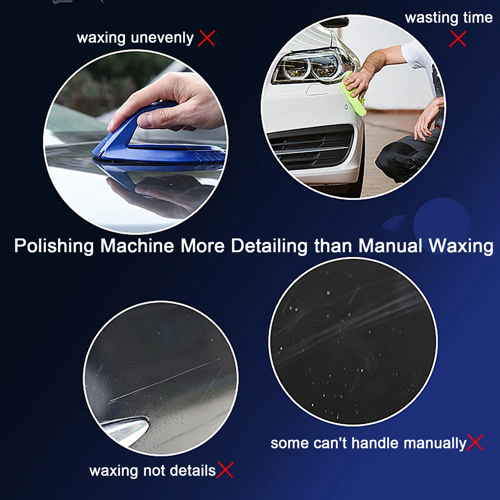 Portable Wireless Polishing Machine Mini Polishing Tool Car Polisher Waxer Car Cleaning Polishing Waxing Scratch Repair Tools