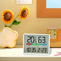 1pc Digital Hygrometer Alarm Clock, Material with LCD Screen, Temperature and Monitor, Battery Powered (Non-rechargeable)