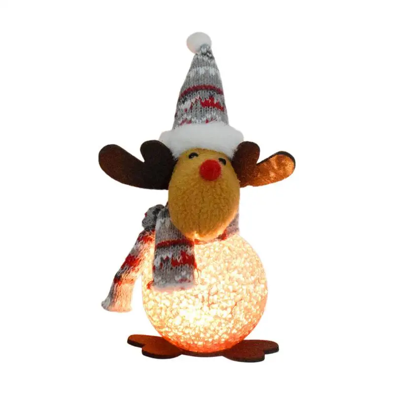 Reindeer Stuffed Plush Toy Plushie Light Up Stuffed Animal Christmas Deer Decor Elk Plush Soft Table Decorations Elk Figurines