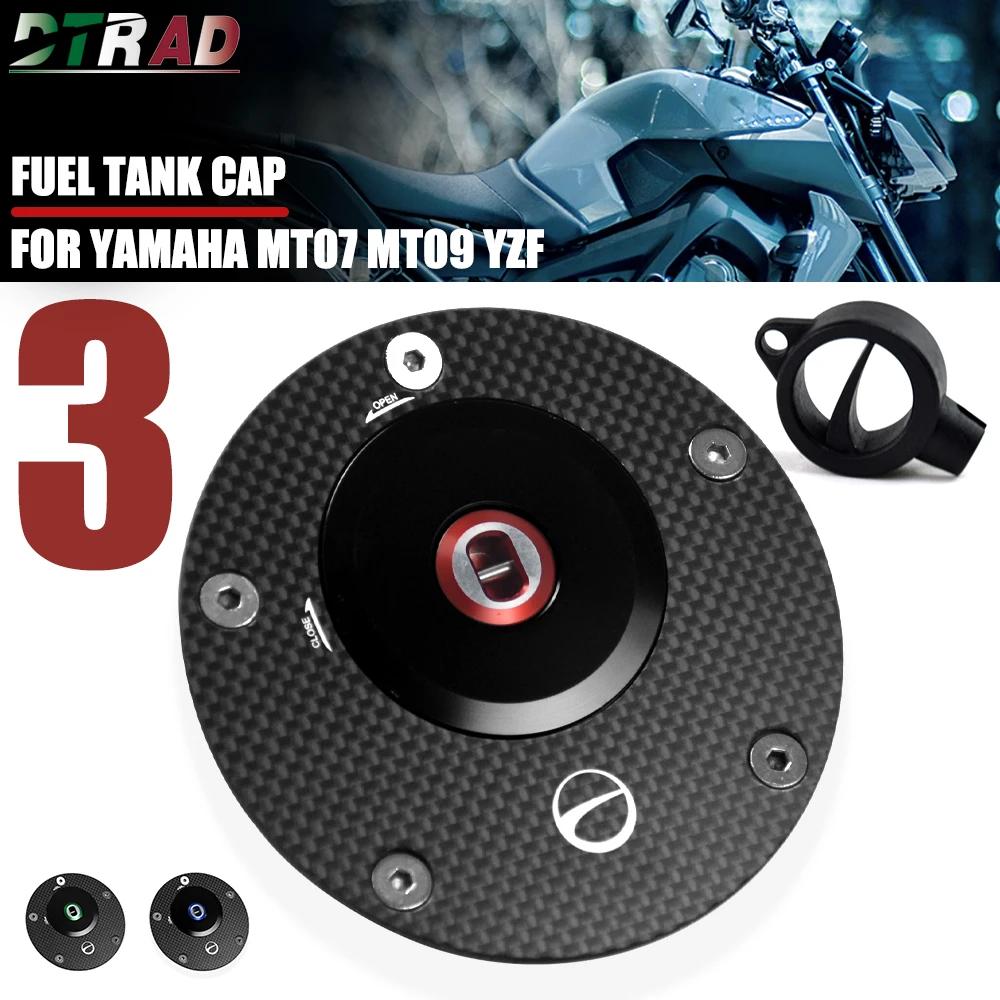 MT-09 2014-2022 New Motorcycle Carbon Fiber Fuel Tank Cap With Key For YAMAHA MT07 MT09 MT03 YZF R1 R3 R6 R25 R125 Accessories