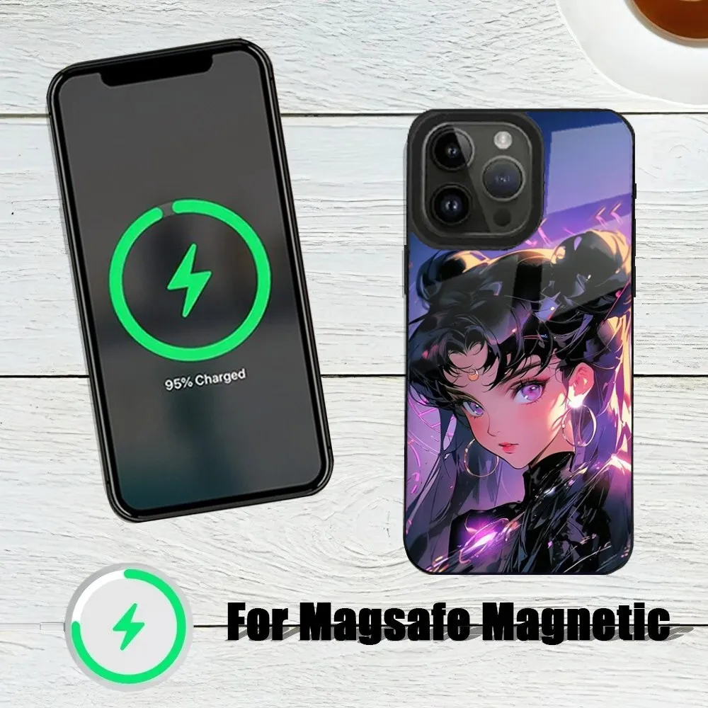 Anime S-Sailor M-Moon  Phone Case For iPhone 15,14,13,12,11,Plus,Pro,Max Mini Magsafe Magnetic Wireless Charging