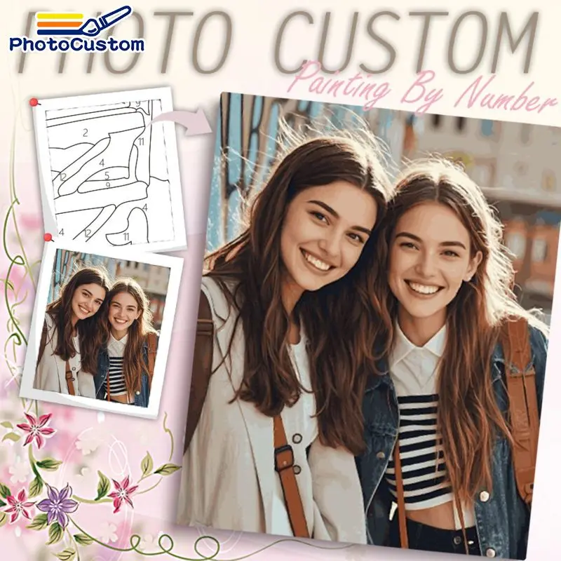 

PhotoCustom Painting By Numbers Customized Family Portrait Kits Modern Acrylic Paint Handicrafts Numbers Photo Custom For Home D
