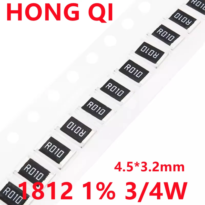 Imagem -02 - Resistor da Microplaqueta de Smd Ohm 10m Ohm 0r 10r 33r 100r 220r 330r 470r 1k 47 k 10k 100k 220k 330k 470k 680k 1m 50 Peças 1812