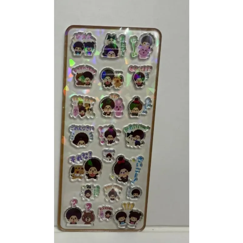 Adorables Pegatinas Decorativas de Acrílico con Diseño de Monchichi, Estilo Ins, para Decoración DIY