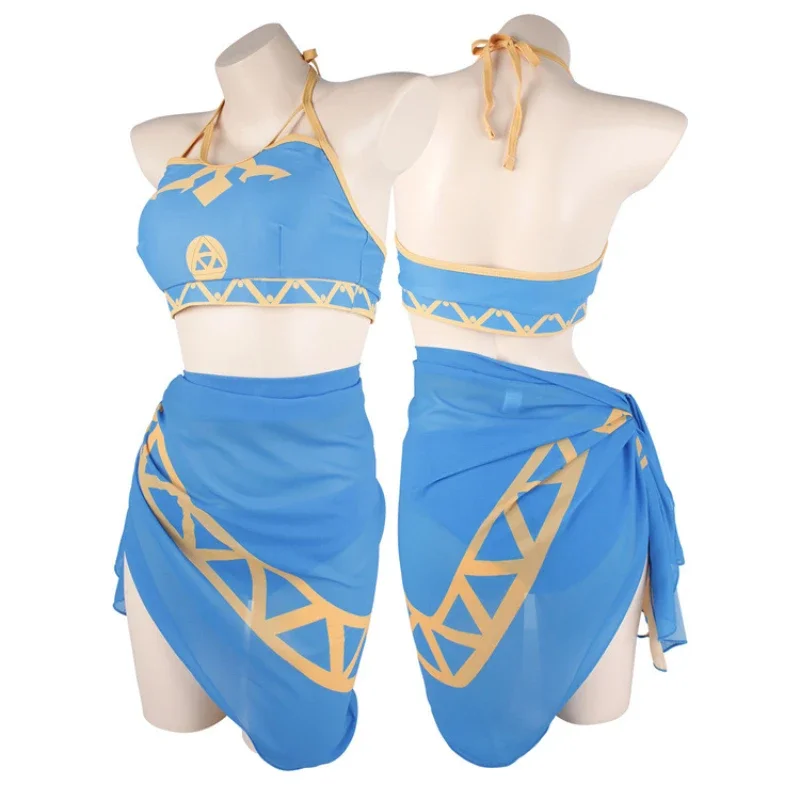 Breath Of The Wild Swimsuit Cos Princess Summer Swimsuit Lzelda Sexy Swimsuit Cosplay Three-Piece Swimwear Outfits