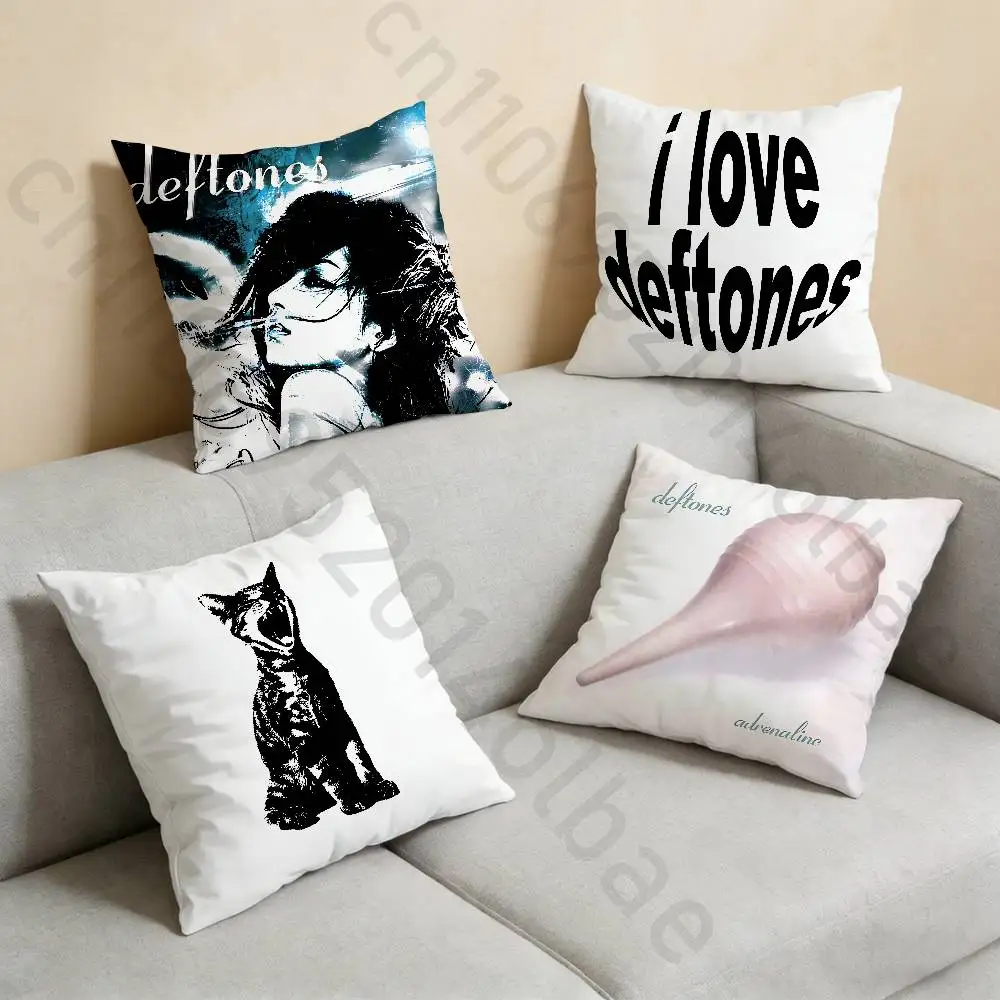 

D-Deftones Pillow Case Anti-dustmite Pillowcase Invisible zipper silky short plush Sofa cushion cover