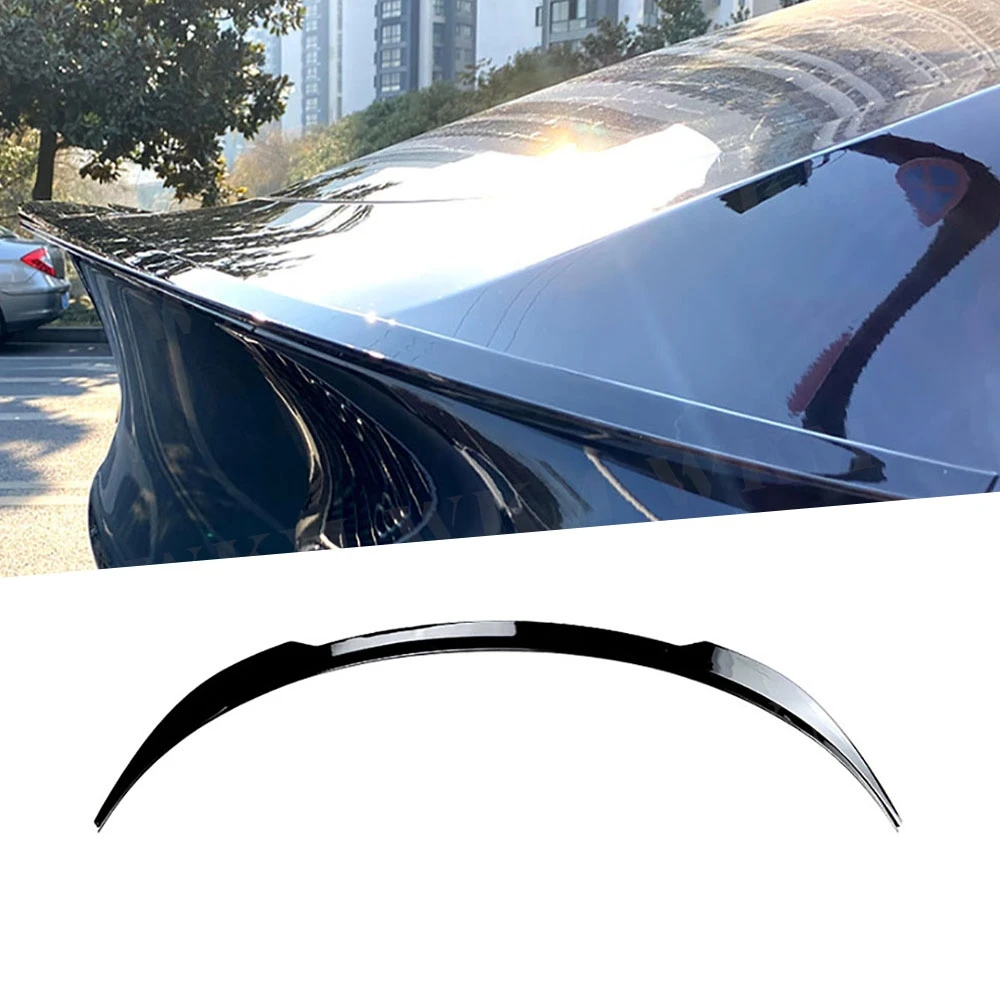 

For Tesla Model Y 2020+ ABS Carbon Look Rear Trunk Lip Spoiler Rear Trunk Duck Spoiler Wing Rear Wing Rear Boot Spoiler Bodykit