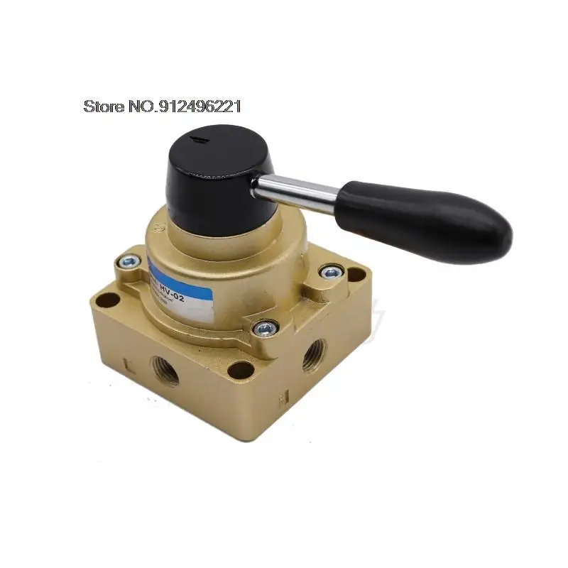 HV Pneumatic Hand Lever Valve Center Closed HV-02 HV-03 HV-04 4 Way 3 Position 1/4 3/8 1/2 BSPT