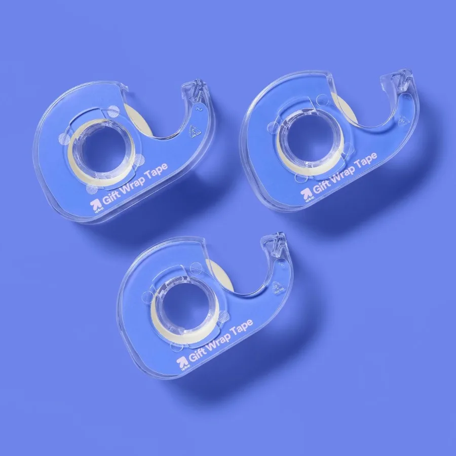 

3pk Gift Wrap Tape Clear Plastic Tape for Gift Wrapping, 0.75" Width, 300" Length, Christmas Wrapping