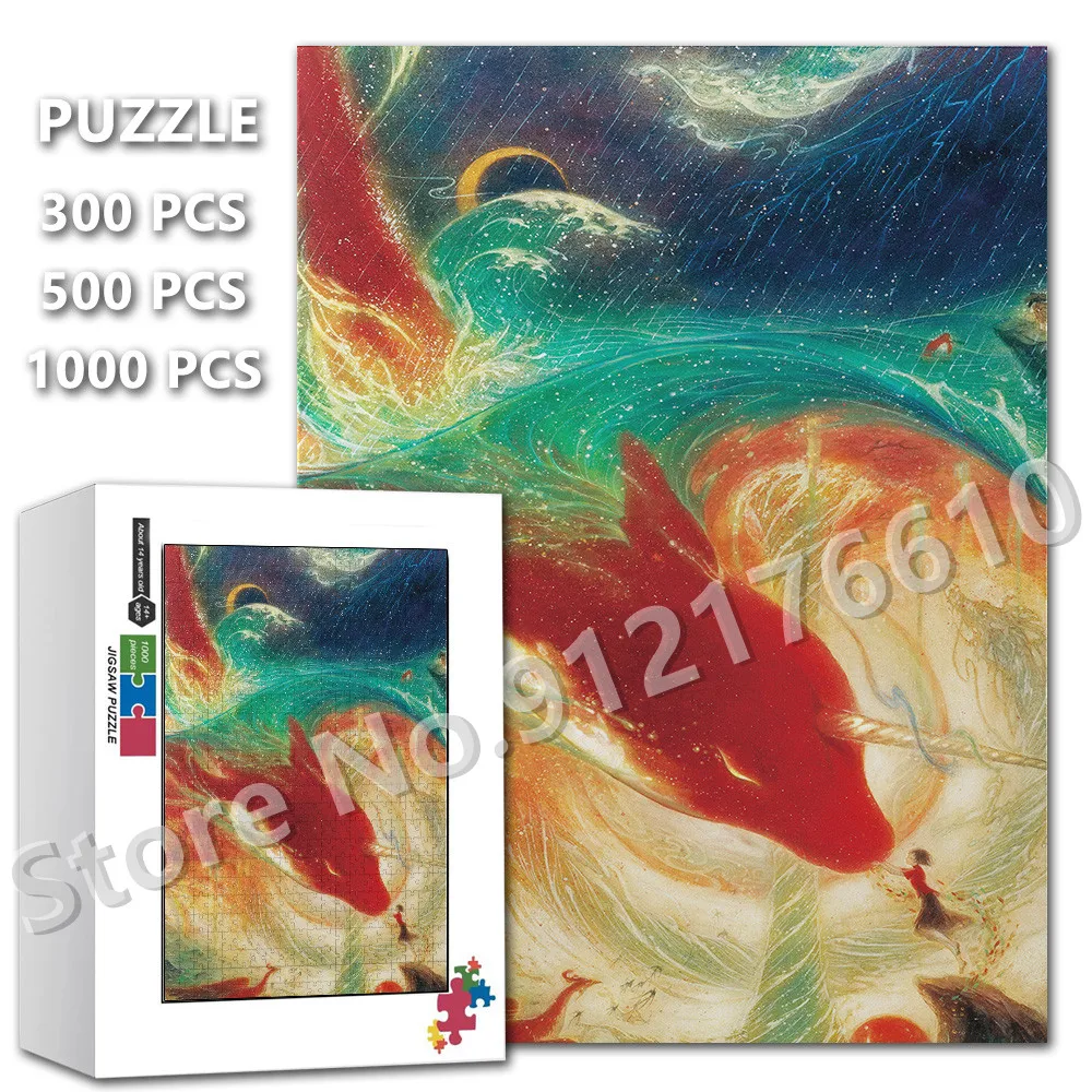 

Big Fish and Begonia Jigsaw Puzzles Chinese Cartoon Anime Assembling Puzzles for Adults Kids Toys Games Educational Toys