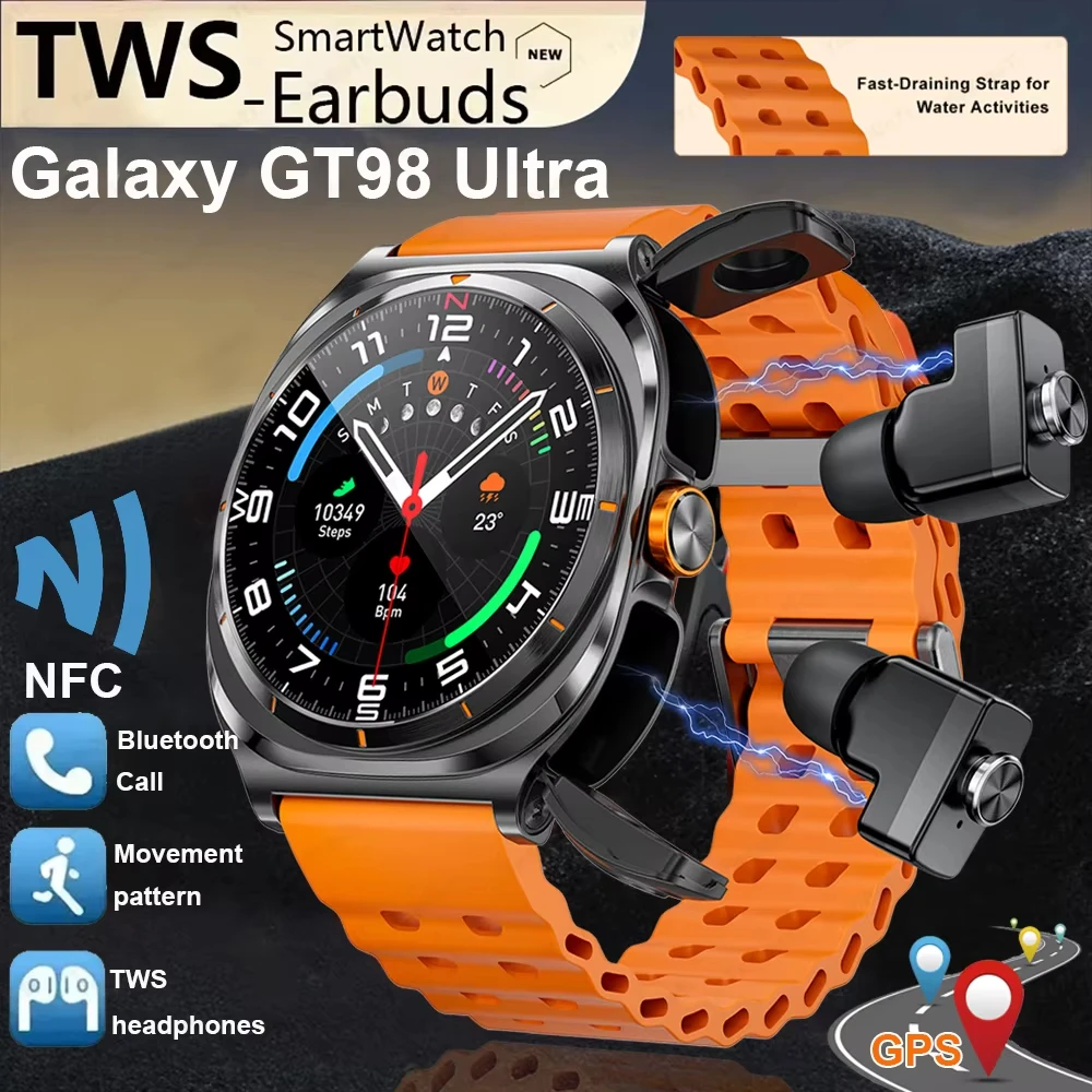 

2026 hot gift Smartwatch 2 In1 Headset Features Bt Call Health Detection Ip67 Water Resistance Gps Positioning Sports Mode Watch