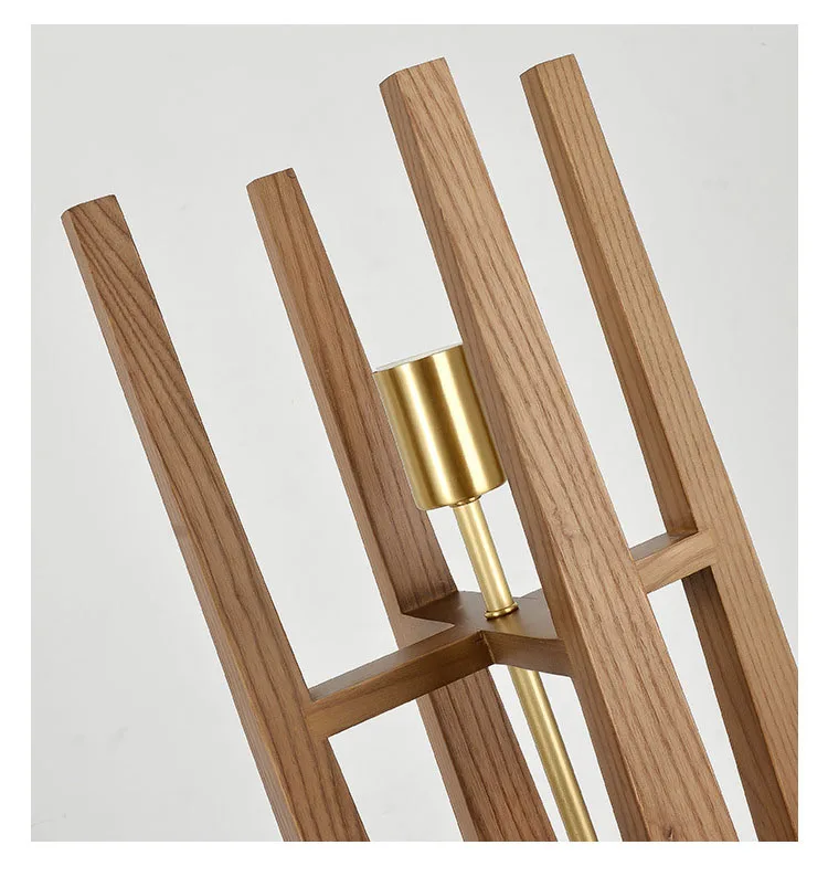 SOULONG Vloerlamp van hout met 3 planken, 1,6 m, geïntegreerde vloerlamp voor slaapkamer, woonkamer, hal, opbergplanken, modern (bruin