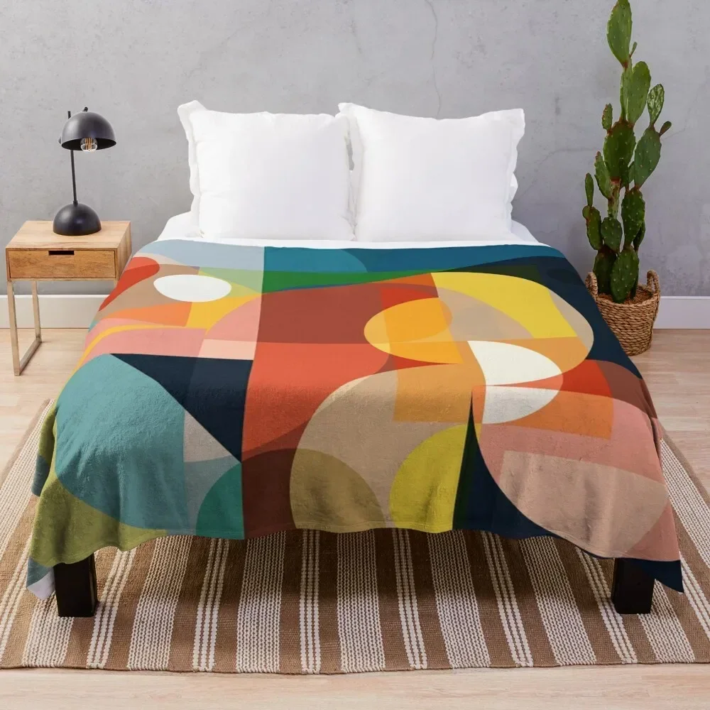 

Mid Century Design 4 Throw Blanket Warm Plush Fuzzy Blanket for Living Room
