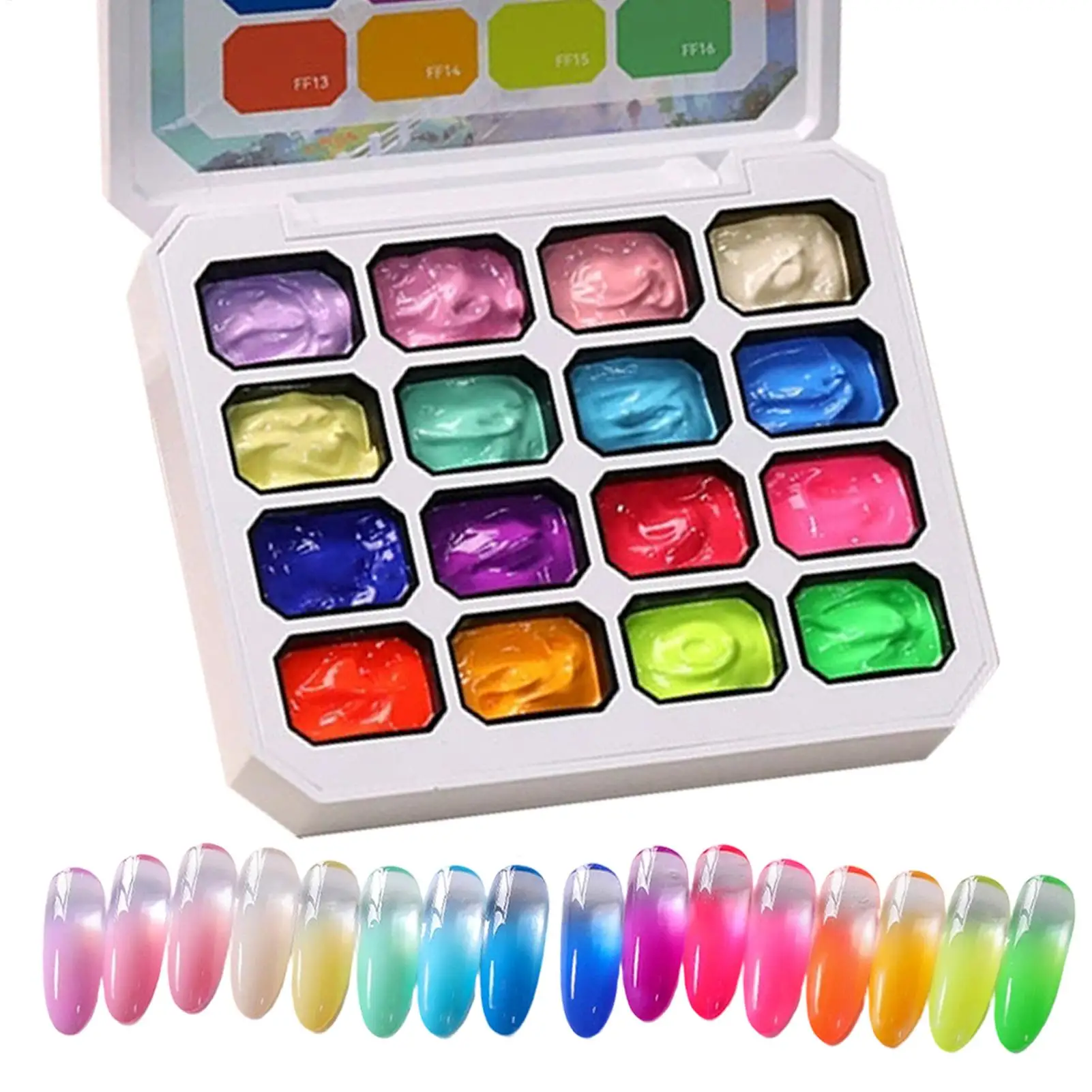 

Gel Nail Polishing 16-Colors Gel Manicure Beginners Nail Polishing for Women Girls Home Salon Party Wedding Vacation Daily