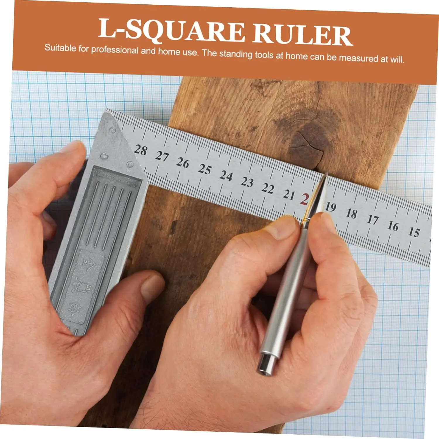 300/500mm Aluminum Alloy Square Ruler Right Angle 90° Turning Ruler Woodworking Ruler Steel Turning Ruler Measuring Tools Gauge