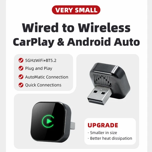 Imagen 2 del producto EKIY 2 en 1 Dongle inalámbrico CarPlay adaptador inalámbrico Android Auto AI caja inteligente sistemas inteligentes de coche para coche con CarPlay con cable