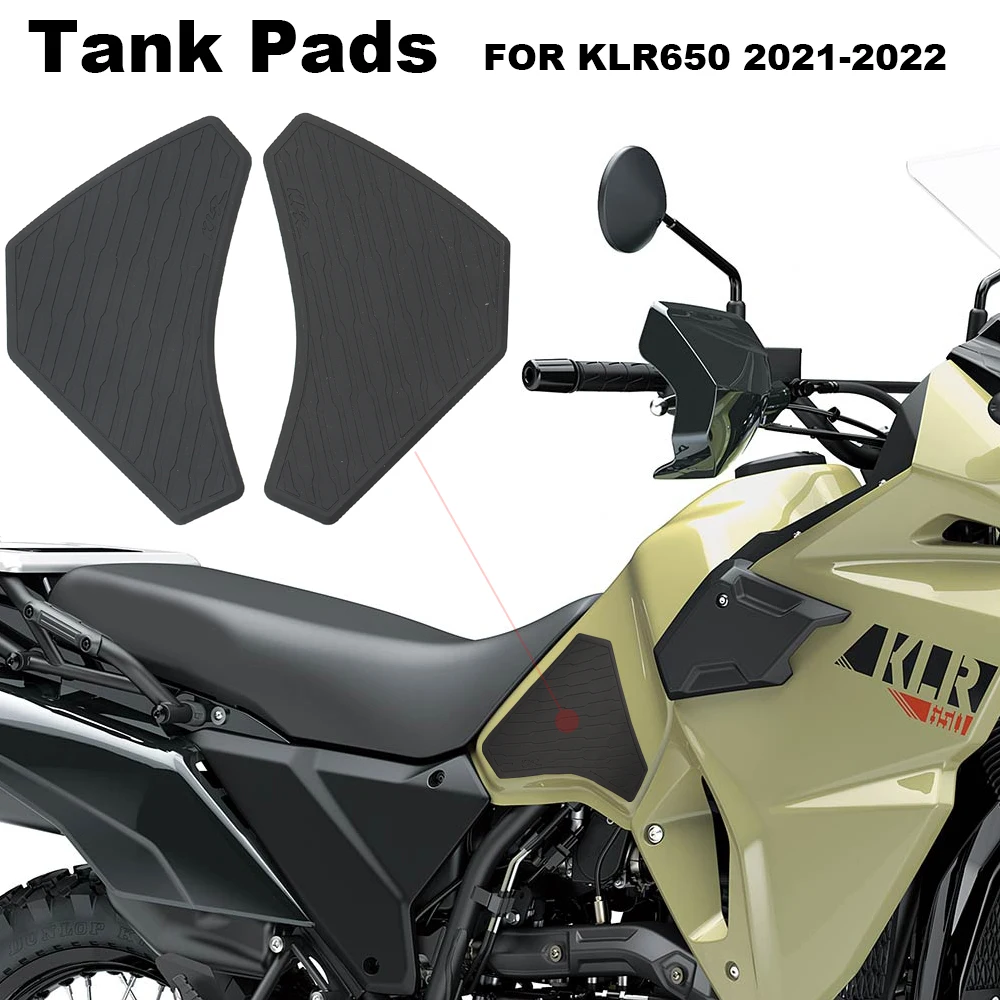 

MotorcycleSide Fuel Tank Pad Tank Pads Protector Stickers Decal Gas Knee Grip Traction Pad For Kawasaki KLR 650 KLR650 2021-2022