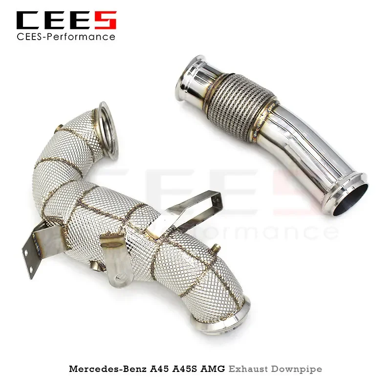 CEES Exhaust Downpipe For Mercedes-Benz A45/A45S AMG W177 2.0T 2020-2022 Exhaust Pipe Stainless Steel Downpipe with catalyst