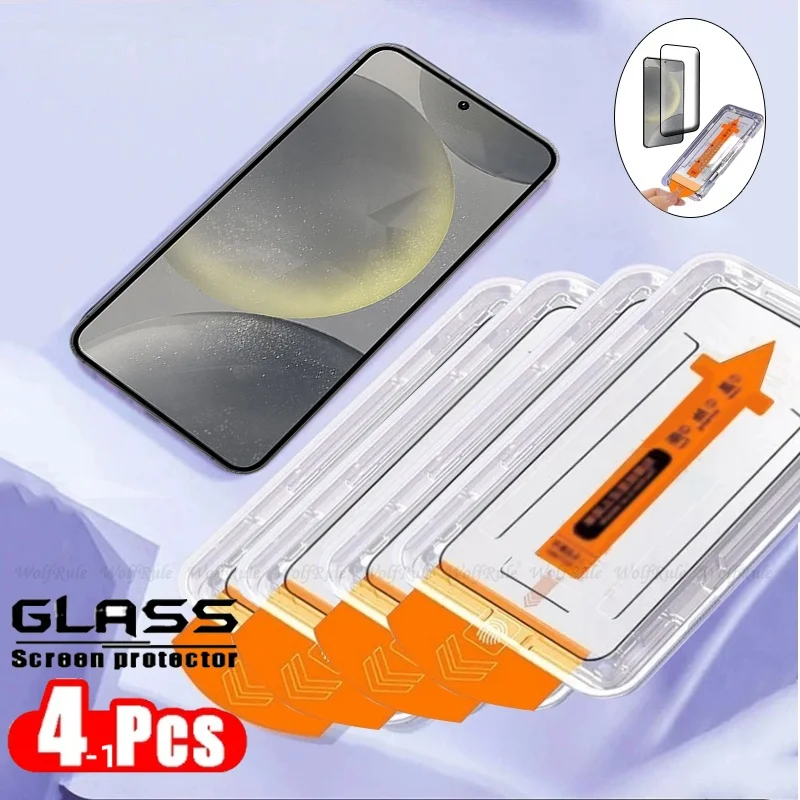1-4pcs For Samsung S24 Plus Glass Samsung S24 Plus Tempered Glass Full Cover Dust Free Screen Protector Samsung Galaxy S24 Plus