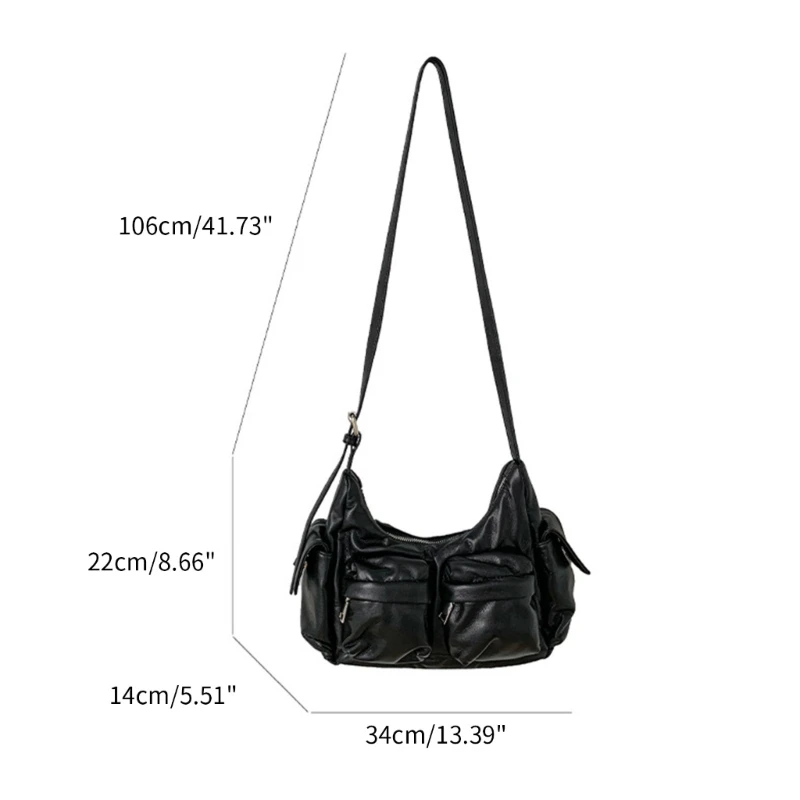 Crossbody Bags Simple Fashion Shoulder Bag for Girl Women Solid Color Multi-pocket Bags Large Capacity Trendy Travel Bag