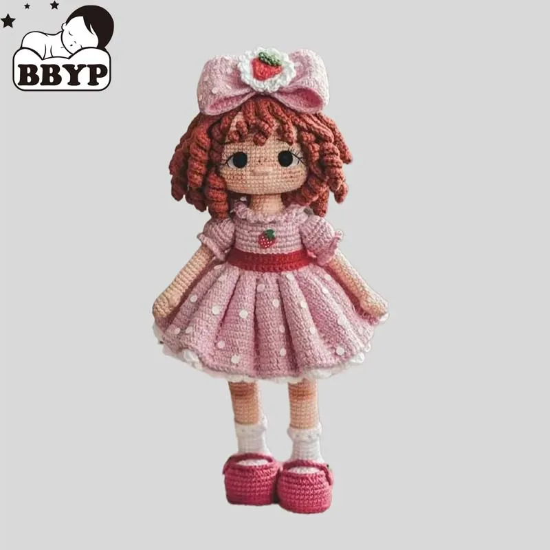 

Handmade Knitting Doll Crochet Strawberry Cake Girl Crochet Dolls For Home Accessories Pattern Craft Toy Ornaments