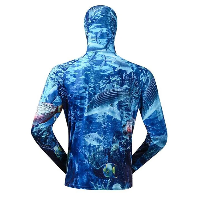 Spring Summer Men's High-Quality Fishing Clothing Anti-UV Comfortable Ventilation Printing Sublimation Hoodie Jerseys