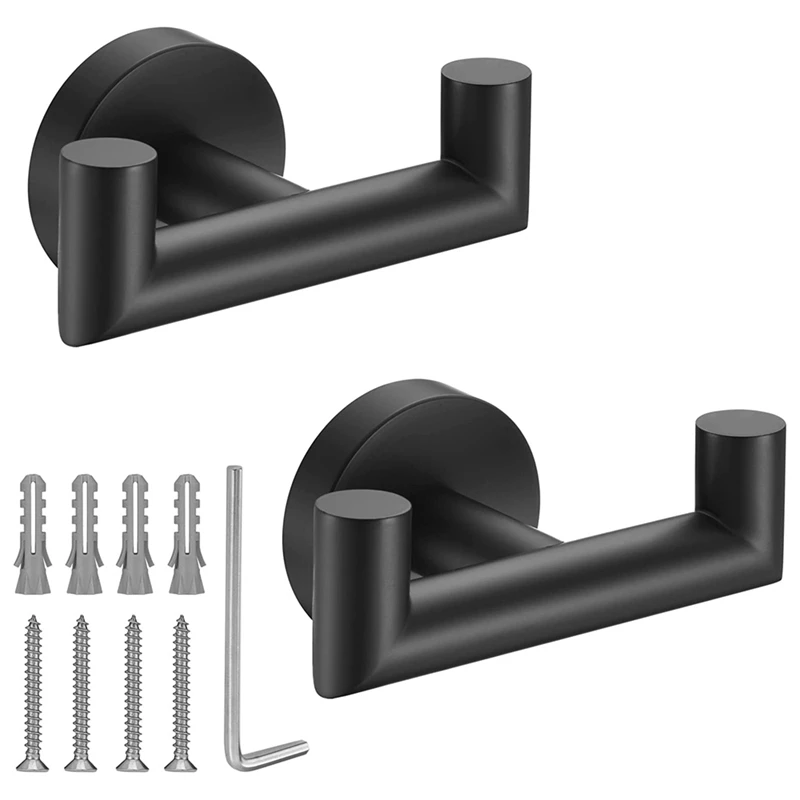 

Towel Hooks For Bathrooms Clothes Hook Bathroom Hooks For Kitchen Bathroom,For Hanging Towels,Coats,Sponges,Clothes Black