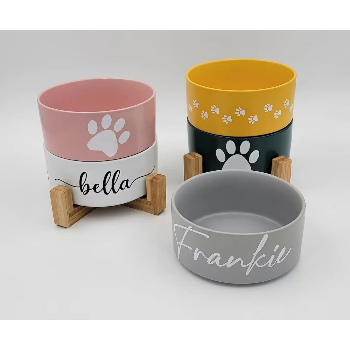 Personalized Dog Bowl with Your Pet's Name, Medium Ceramic Cat Food Bowl, Custom Food and Water Bowl, Custom Pet Gift, ONE BOW