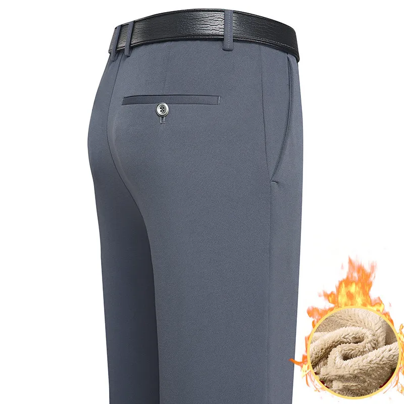 MRMT-pantalones de terciopelo grueso para hombre, Pantalón elástico informal de negocios, pantalones largos de pierna recta, 2024