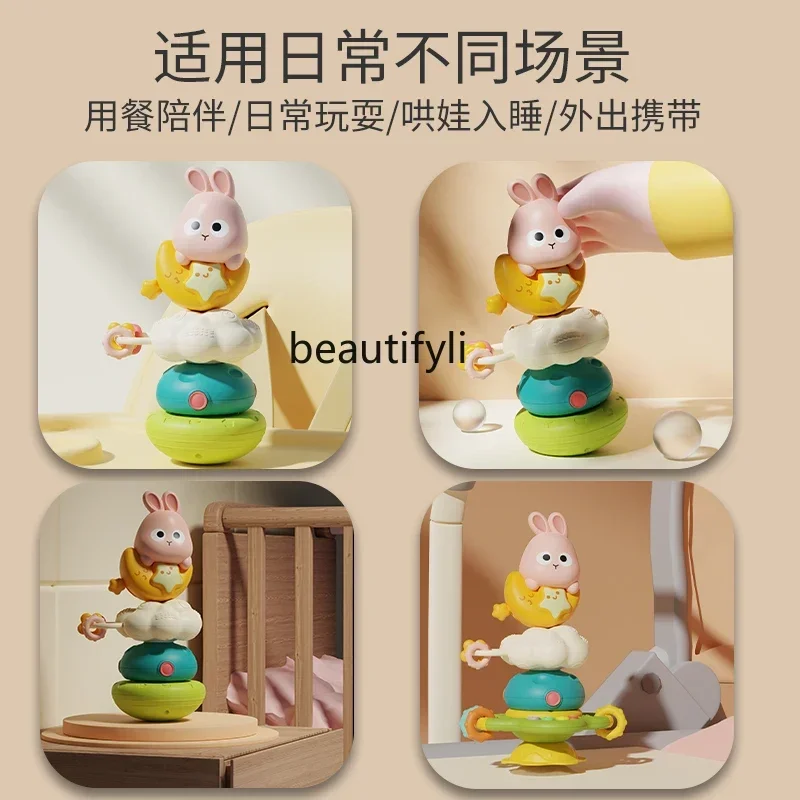 Baby Dining Table Toy Dining Chair Suction Cup Rotating Music Baby Puzzle Stacking Music