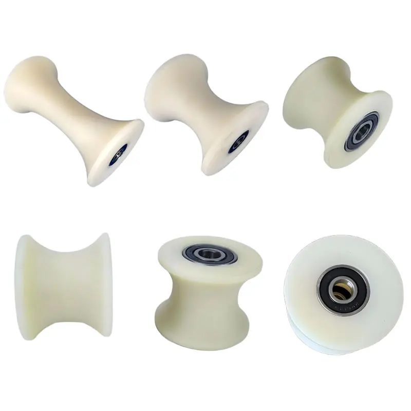 U Shaped Nylon Pulley Double Bearing Track Wheel Groove Roller Plastic Guide Wheel 10x57x42mm Hole10 Diameter 57 Width 42 GW31.6