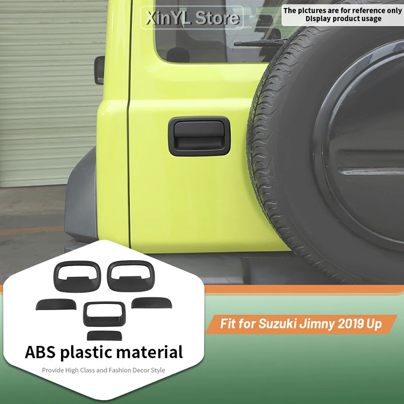 For SUZUKI Jimny 2019 Up ABS Black Matte Door Handle Cover Trim Door Decoratio Sticker Accessories