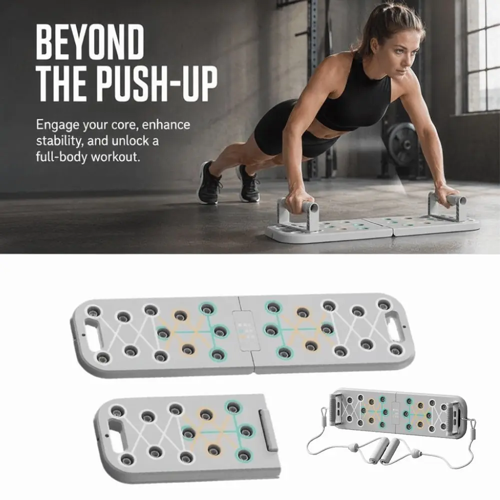 Chest Workout Portable Push-Up Stand Foldable Anti Slip Chest Press Rack with Handle Ergonomic Push Up Board Set Muscle Building