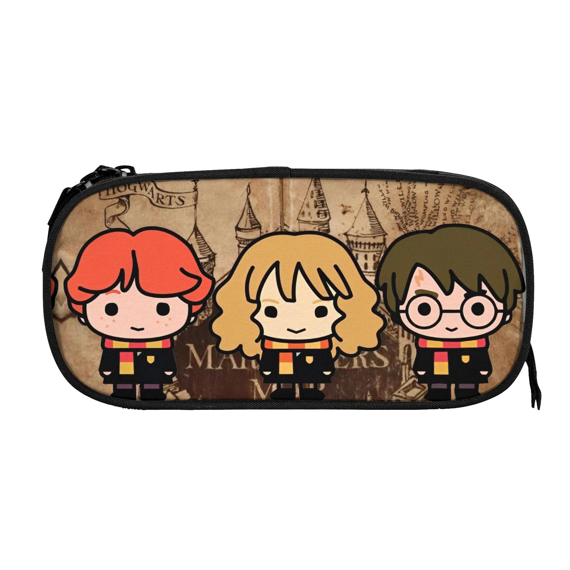 

H-HP-P Harrys Potters Pencil Case Double Layer Large-capacity For School Pencil Bag Birthday Gift