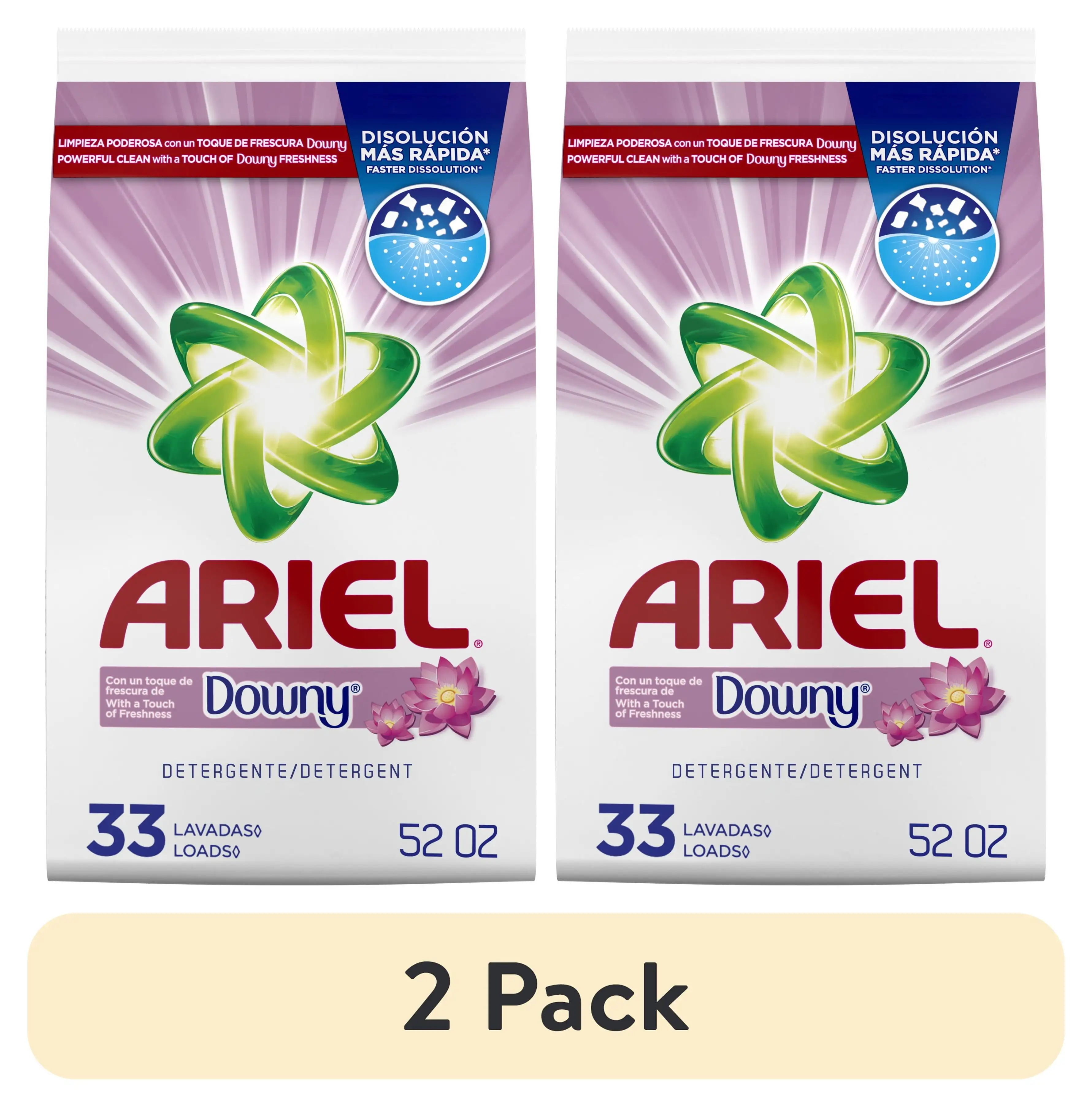 

(2 упаковки) с порошком для стирки Downy Freshhness, 1,5 кг, 33 нагрузки
